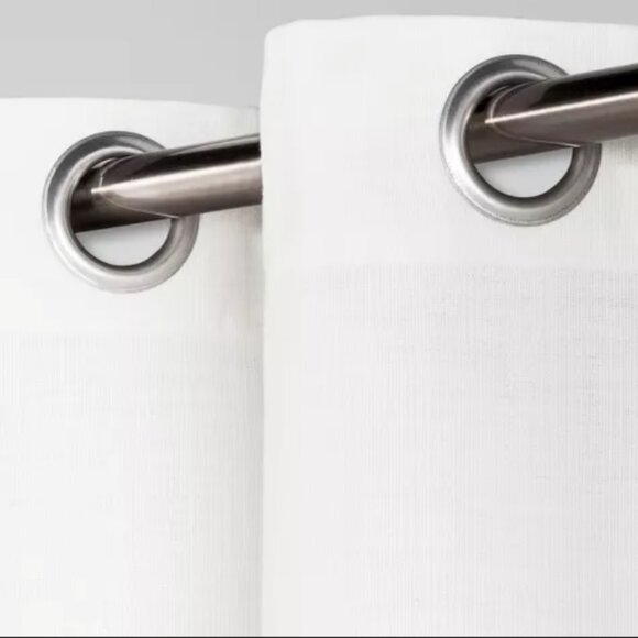 Set of 2 Light Filtering Solid Window Curtain Panels - Threshold - Picture 3 of 3